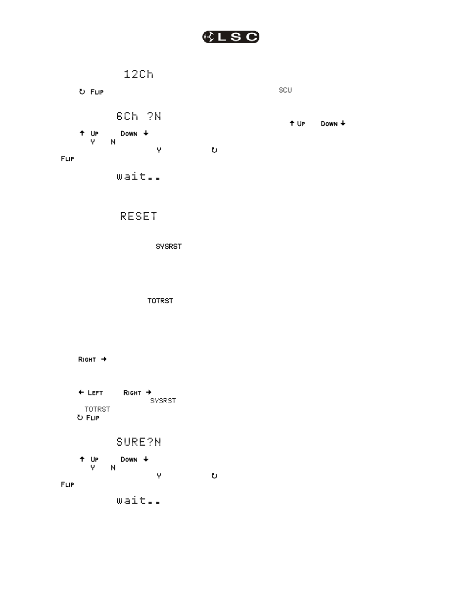 1 2 c h, 6 c h ? n, W a i t | LSC Lighting Redback Operators Manual User Manual | Page 20 / 24