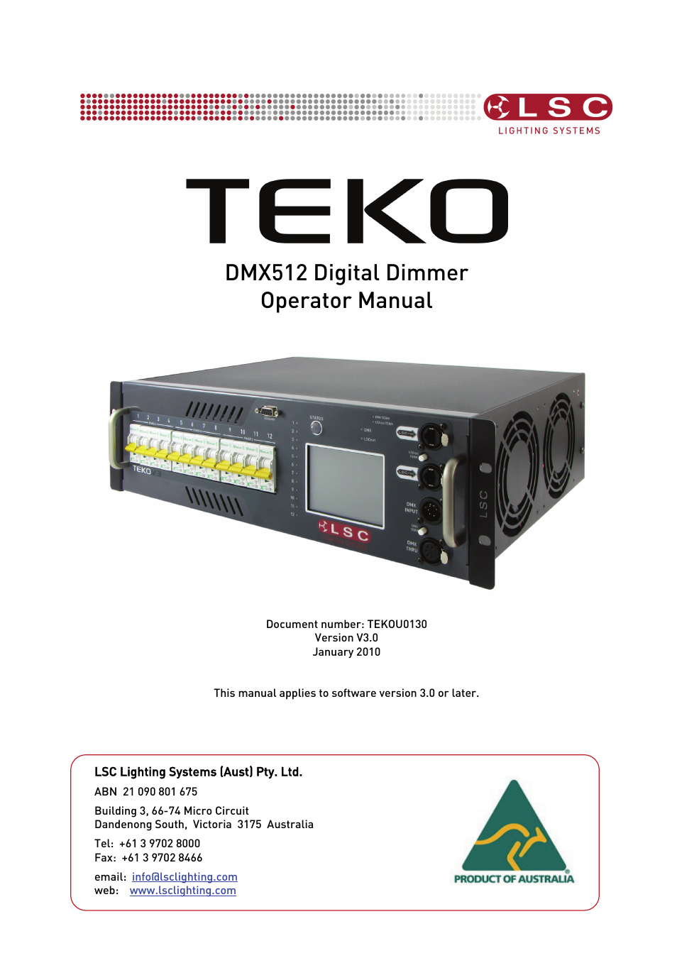 LSC Lighting TEKO User Manual | 36 pages