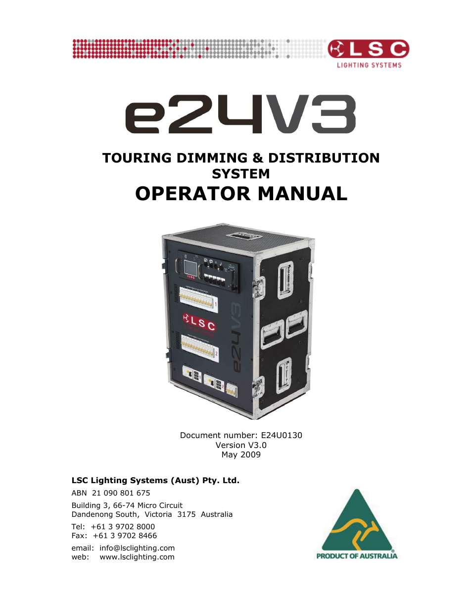 LSC Lighting e24V3 User Manual | 40 pages