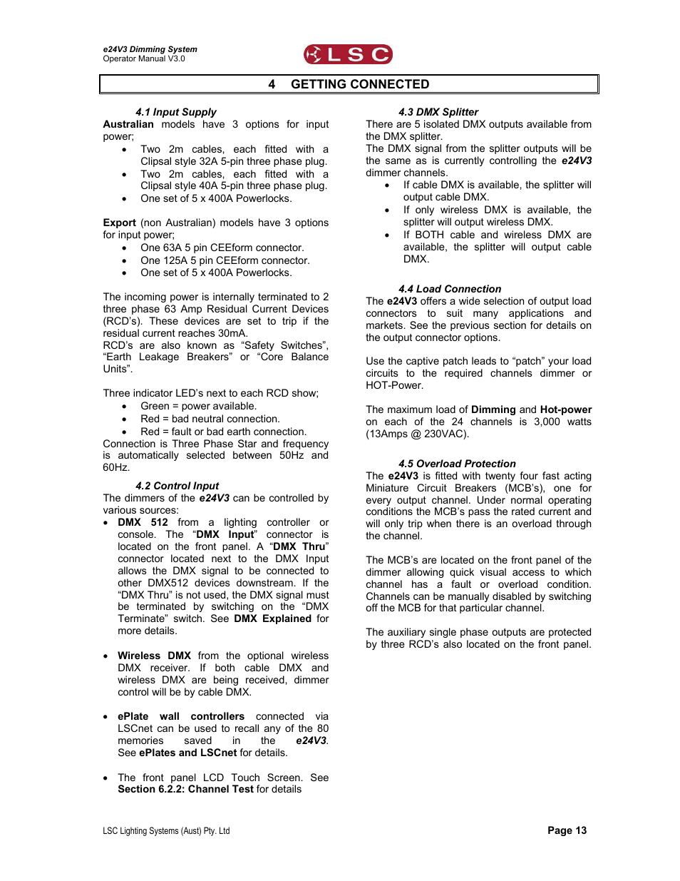 LSC Lighting e24V3 User Manual | Page 17 / 40