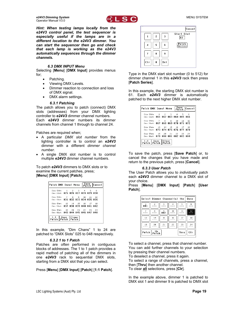 LSC Lighting e24V3 User Manual | Page 23 / 40