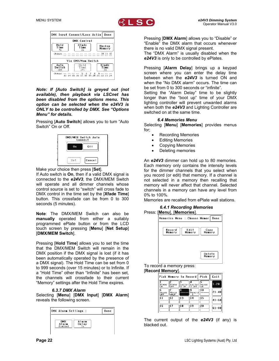 LSC Lighting e24V3 User Manual | Page 26 / 40