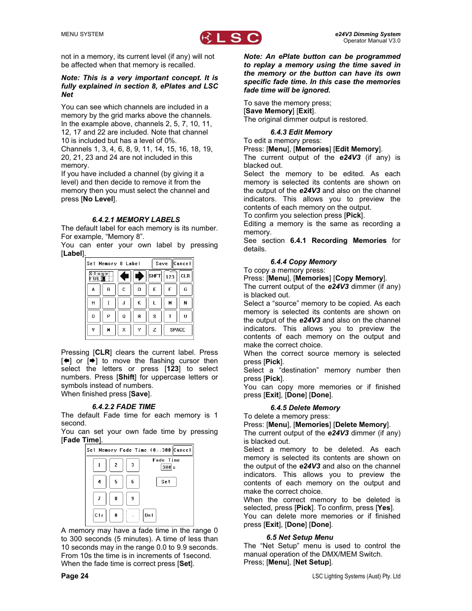 LSC Lighting e24V3 User Manual | Page 28 / 40