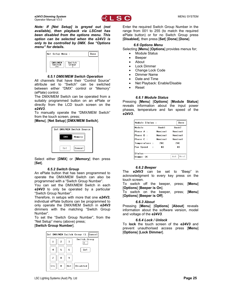 LSC Lighting e24V3 User Manual | Page 29 / 40