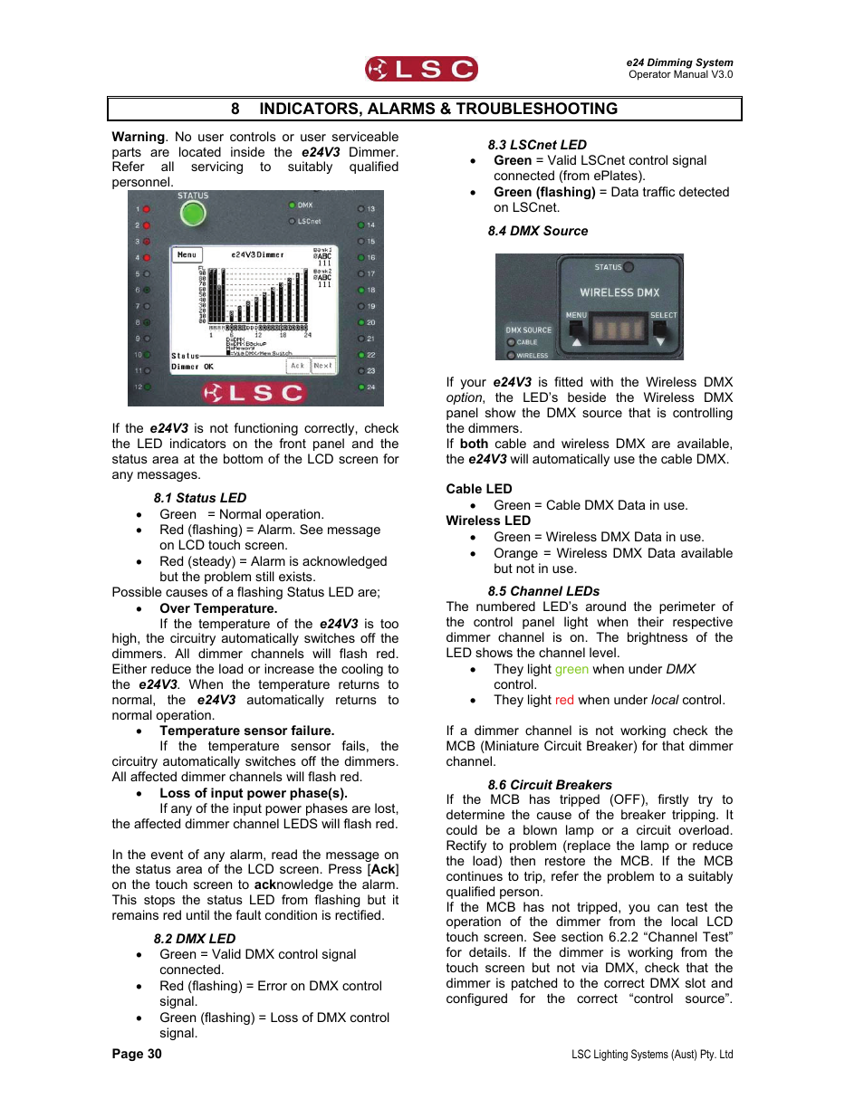 LSC Lighting e24V3 User Manual | Page 34 / 40