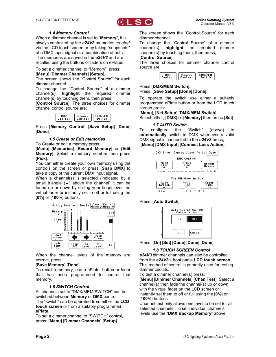 LSC Lighting e24V3 User Manual | Page 6 / 40