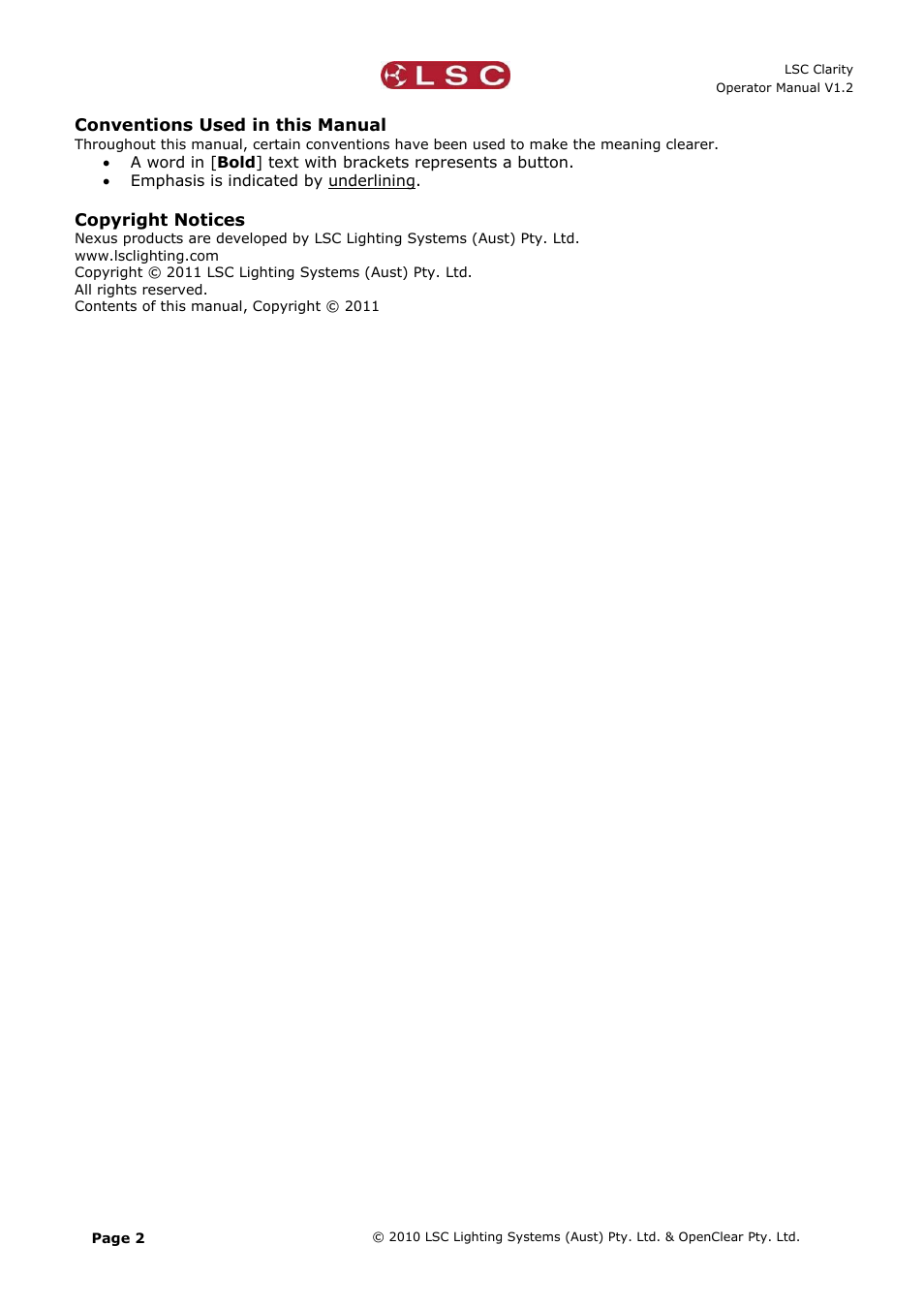LSC Lighting NEXUS User Manual | Page 6 / 44