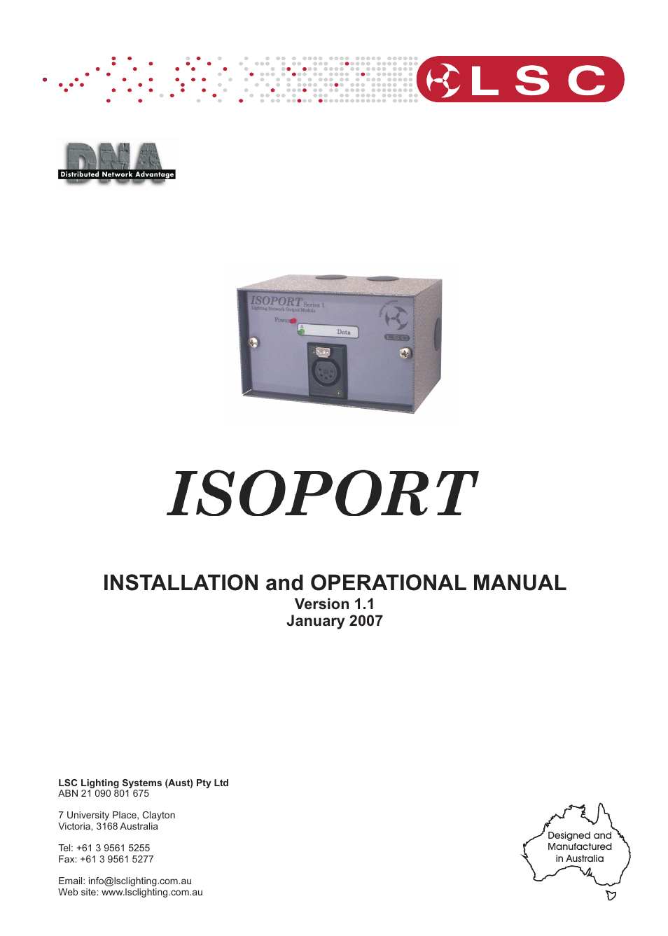 LSC Lighting ISOnode User Manual | 11 pages