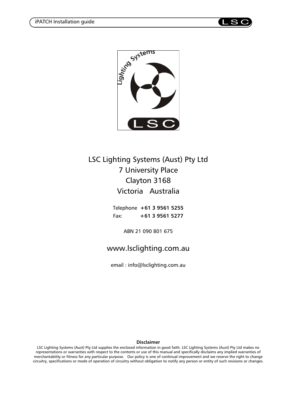 LSC Lighting iPatch User Manual | Page 8 / 8