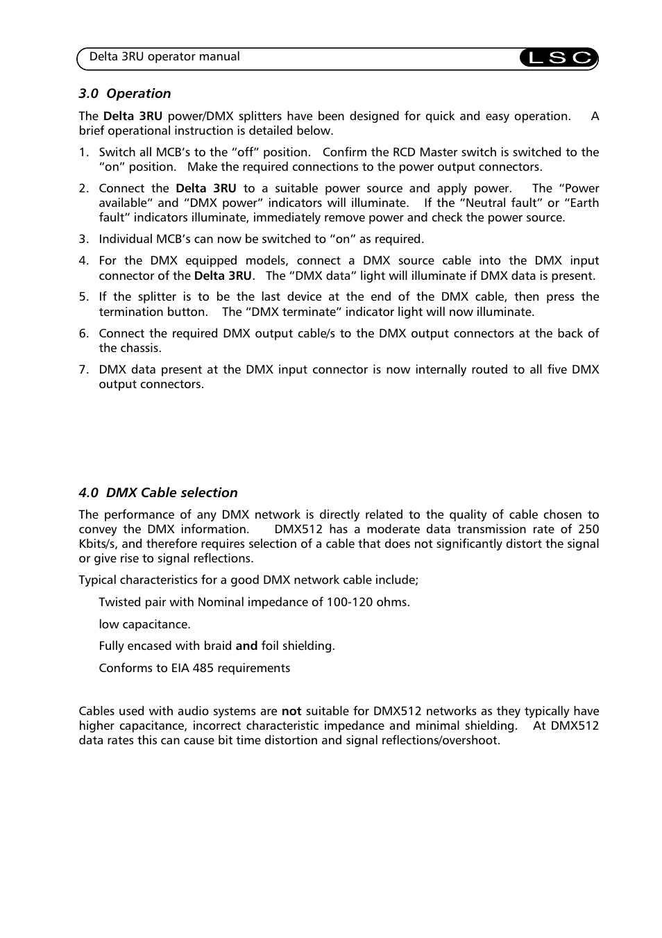 LSC Lighting Delta 3RU User Manual | Page 5 / 7