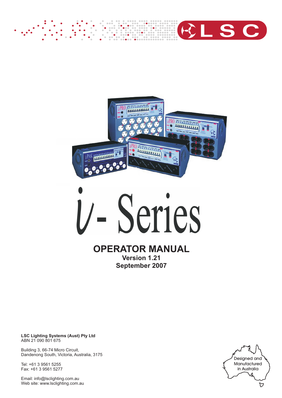 LSC Lighting iSeries User Manual | 21 pages
