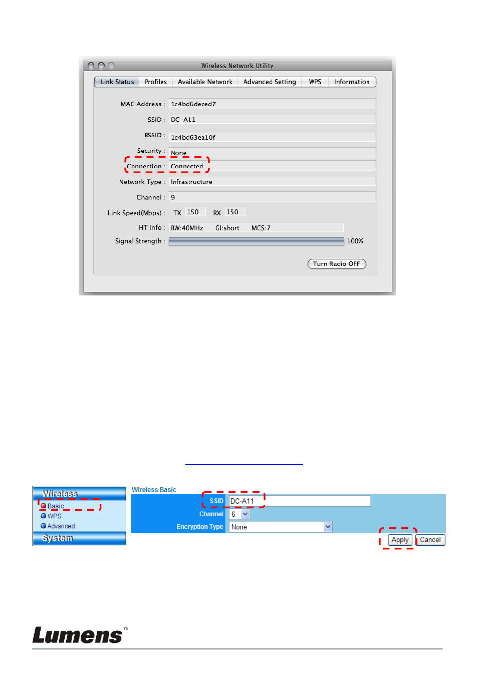 Change the ssid | Lumens Technology DC-A11 User Manual | Page 35 / 63
