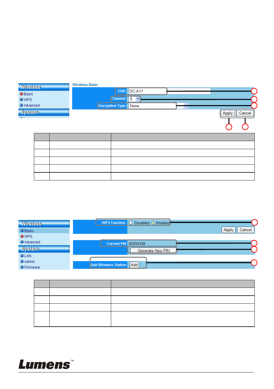 Wireless, Webpage administration, 2 wps | Lumens Technology DC-A11 User Manual | Page 57 / 63