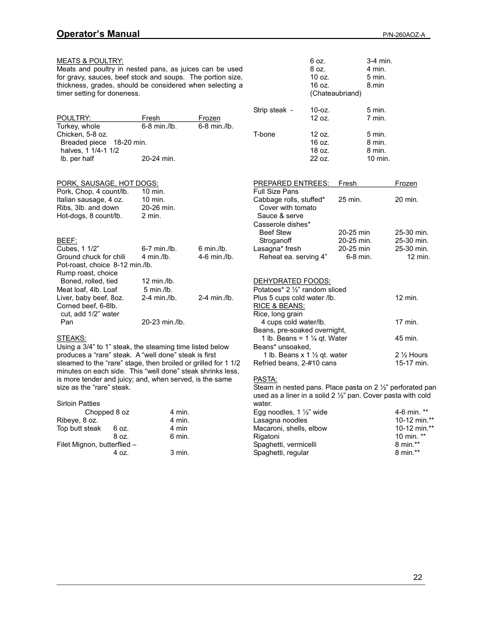 Operator’s manual | Cleveland Range 24/36CGM User Manual | Page 22 / 23