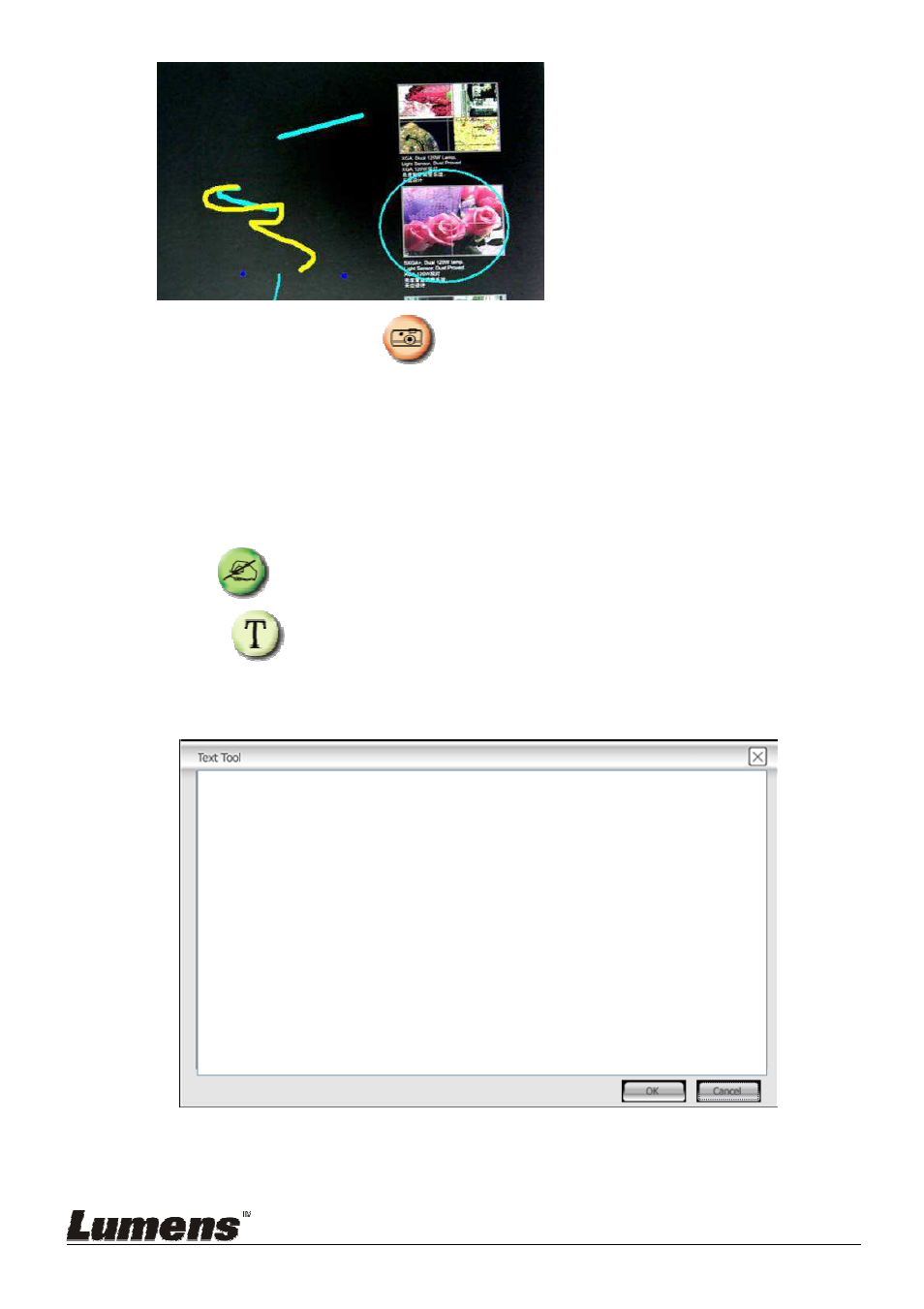 I would like to add text to the live image | Lumens Technology DC125 User Manual | Page 37 / 50