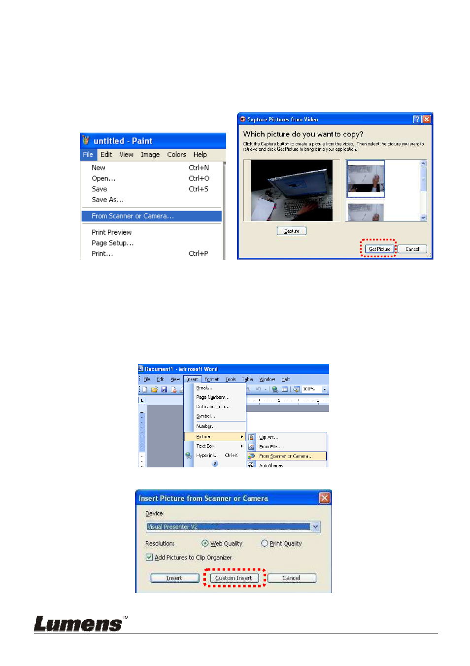 Working with other applications | Lumens Technology DC125 User Manual | Page 40 / 50