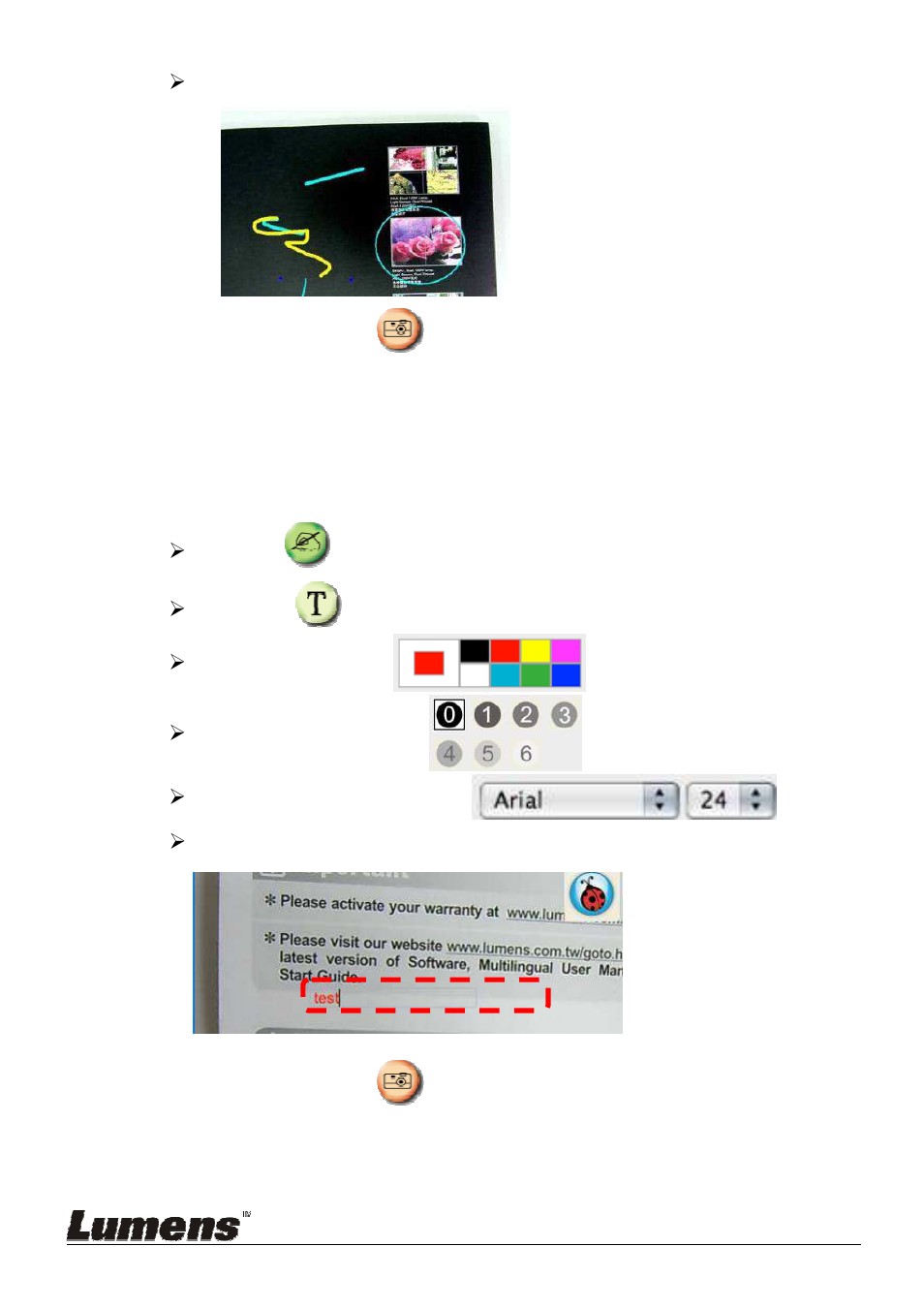 I would like to add textual annotation to images | Lumens Technology DC125 User Manual | Page 45 / 50