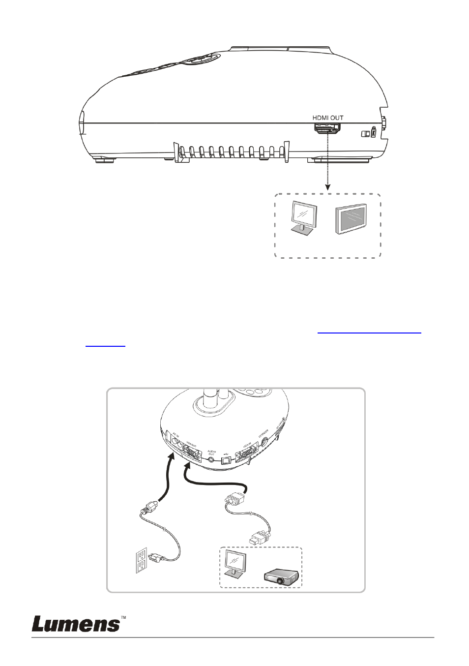 Installation and setup, Connecting to a projector or monitor, 2 installation and setup | 3 connecting to a projector or monitor | Lumens Technology PC168 User Manual | Page 11 / 42