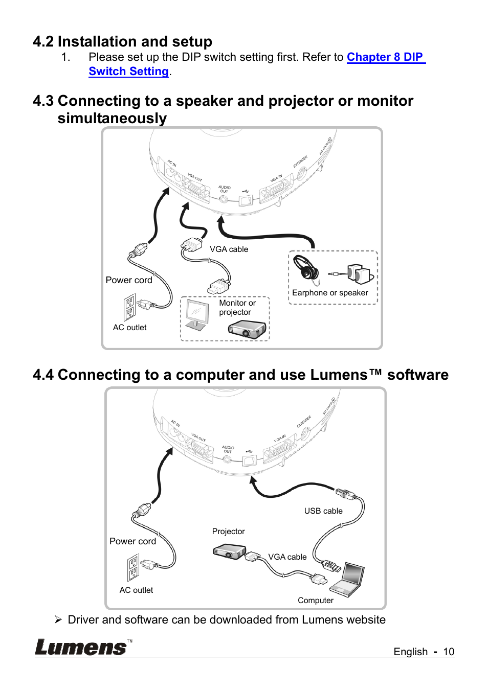 2 installation and setup | Lumens Technology DC145 User Manual | Page 11 / 35