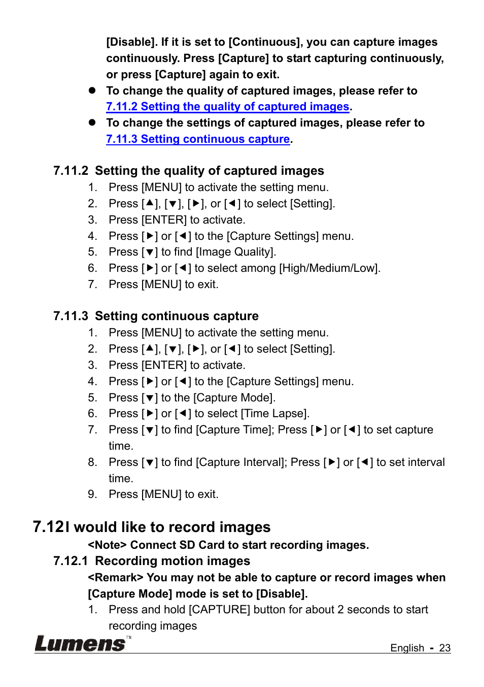 I would like to record images | Lumens Technology DC145 User Manual | Page 24 / 35