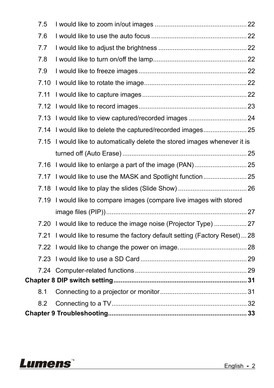 Lumens Technology DC145 User Manual | Page 3 / 35