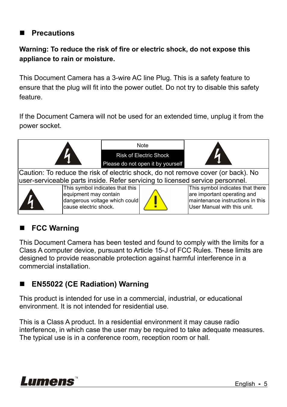 Lumens Technology DC145 User Manual | Page 6 / 35