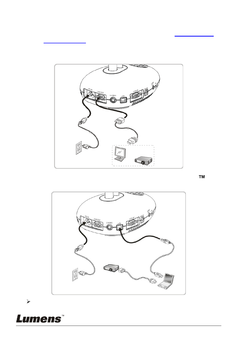 Installation and setup, Connecting to a projector or monitor, 2 installation and setup | 3 connecting to a projector or monitor | Lumens Technology PC190 User Manual | Page 11 / 42