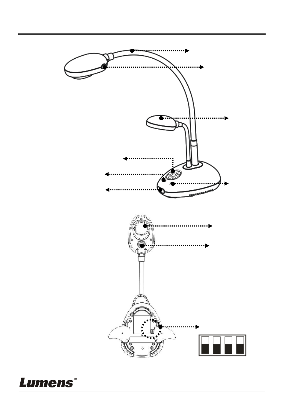 Chapter 3 product overview, Bottom) | Lumens Technology PC190 User Manual | Page 8 / 42