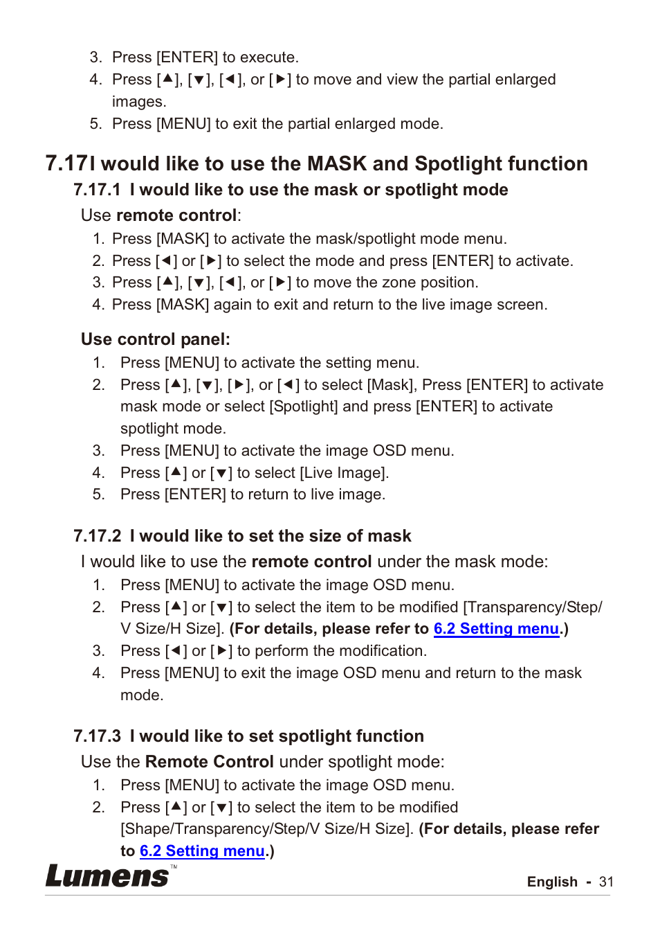 Lumens Technology PC192 User Manual | Page 32 / 42