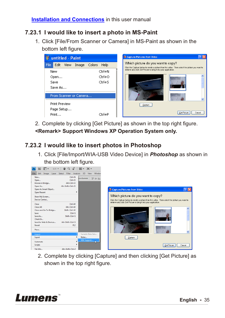 Lumens Technology PC192 User Manual | Page 36 / 42