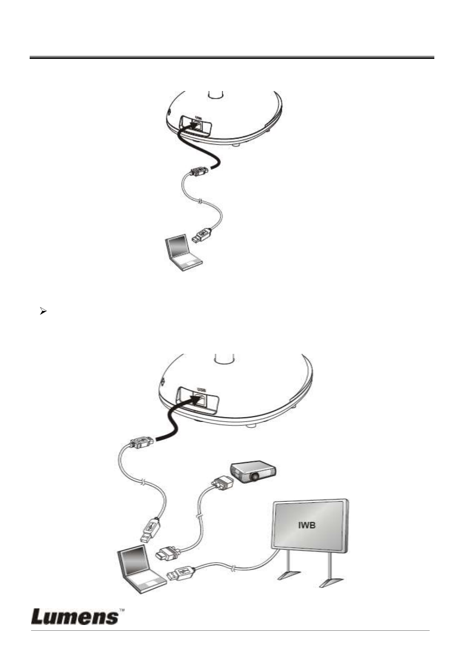 Chapter 4 installation and connections, System diagram, Connecting to a computer | Connecting to an interactive whiteboard (iwb), 1 system diagram, 2 connecting to a computer, 3 connecting to an interactive whiteboard (iwb) | Lumens Technology DC120 User Manual | Page 13 / 50