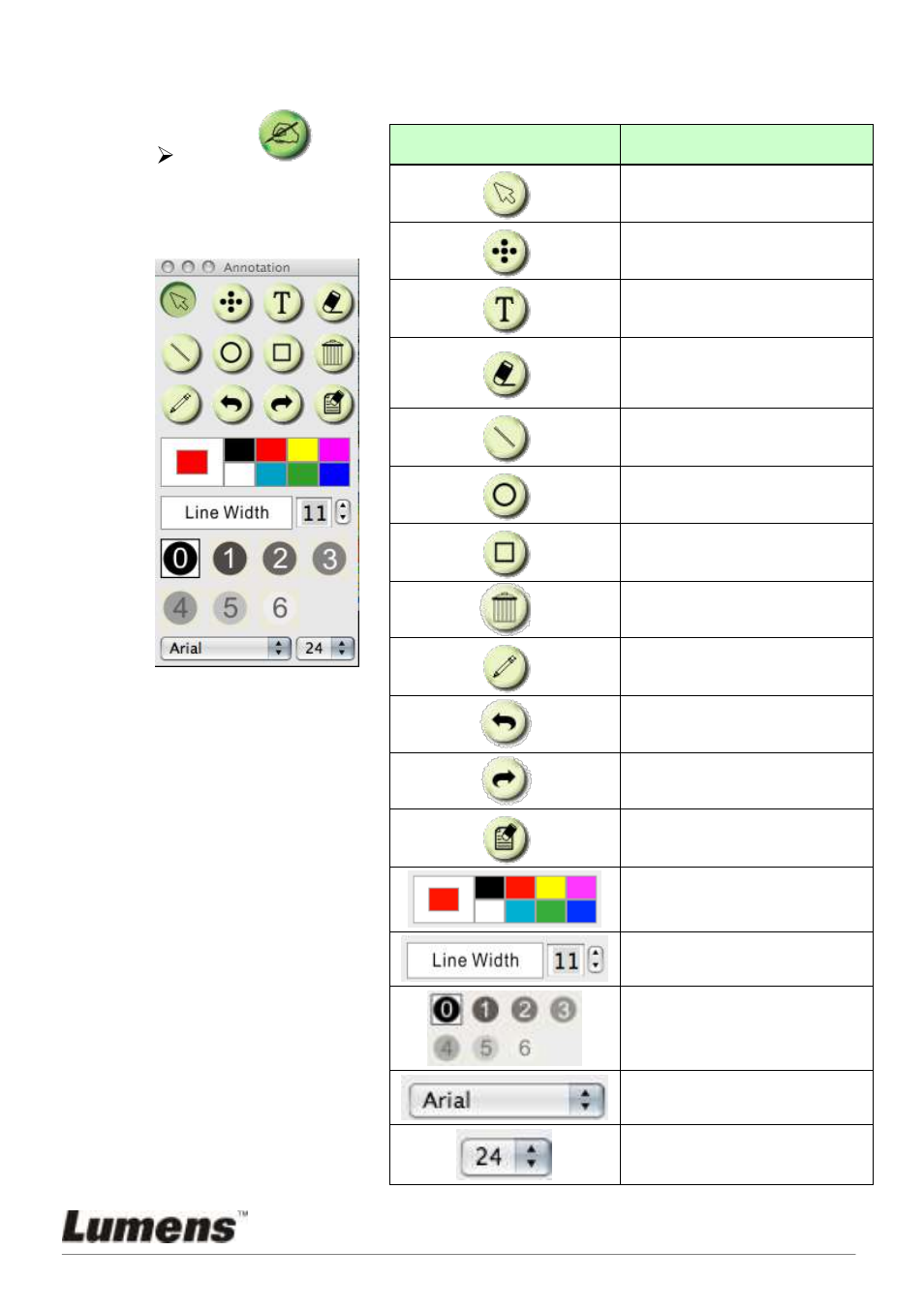 Annotation | Lumens Technology DC120 User Manual | Page 29 / 50