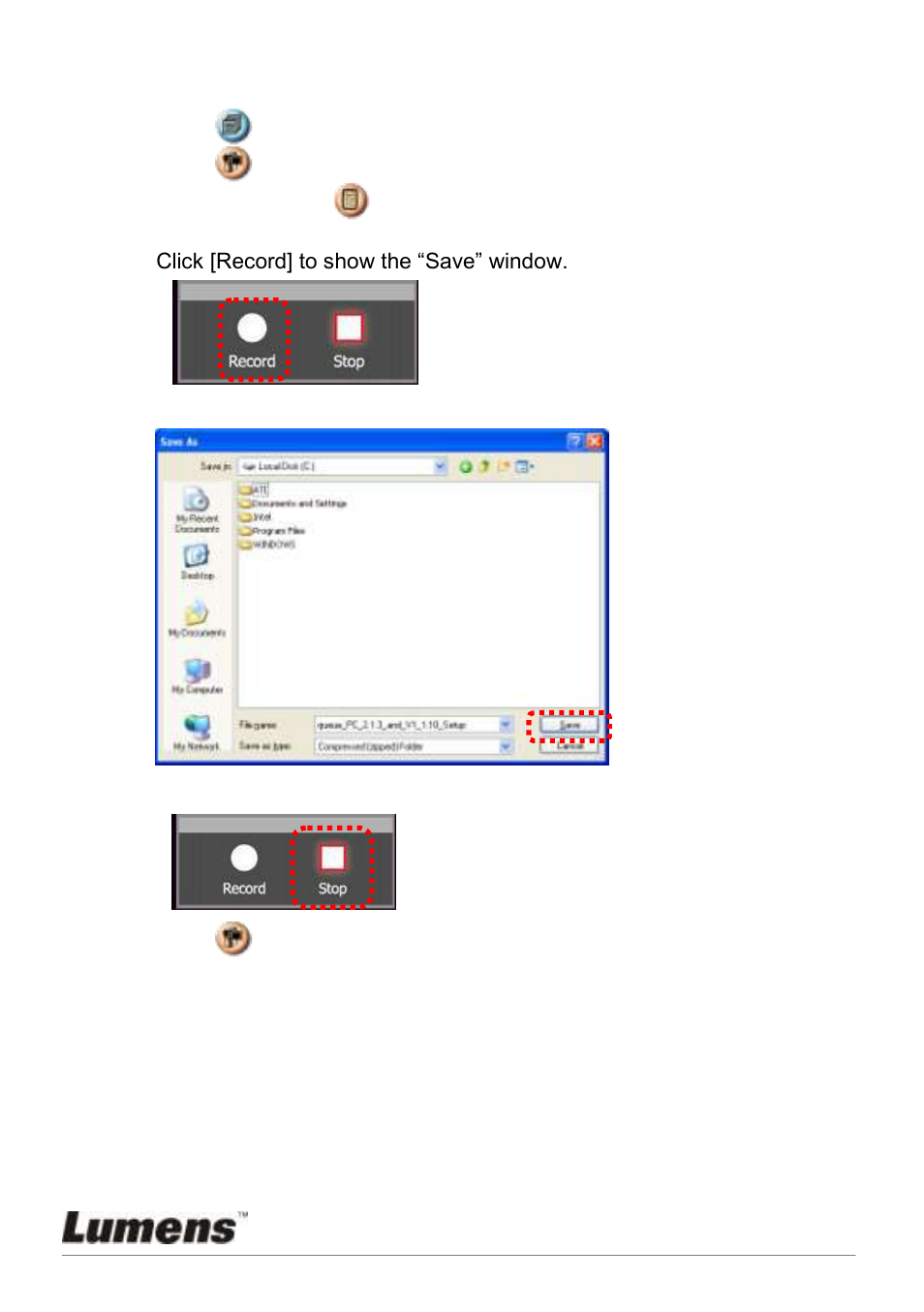 I would like to record videos, 8 i would like to record videos | Lumens Technology DC120 User Manual | Page 34 / 50
