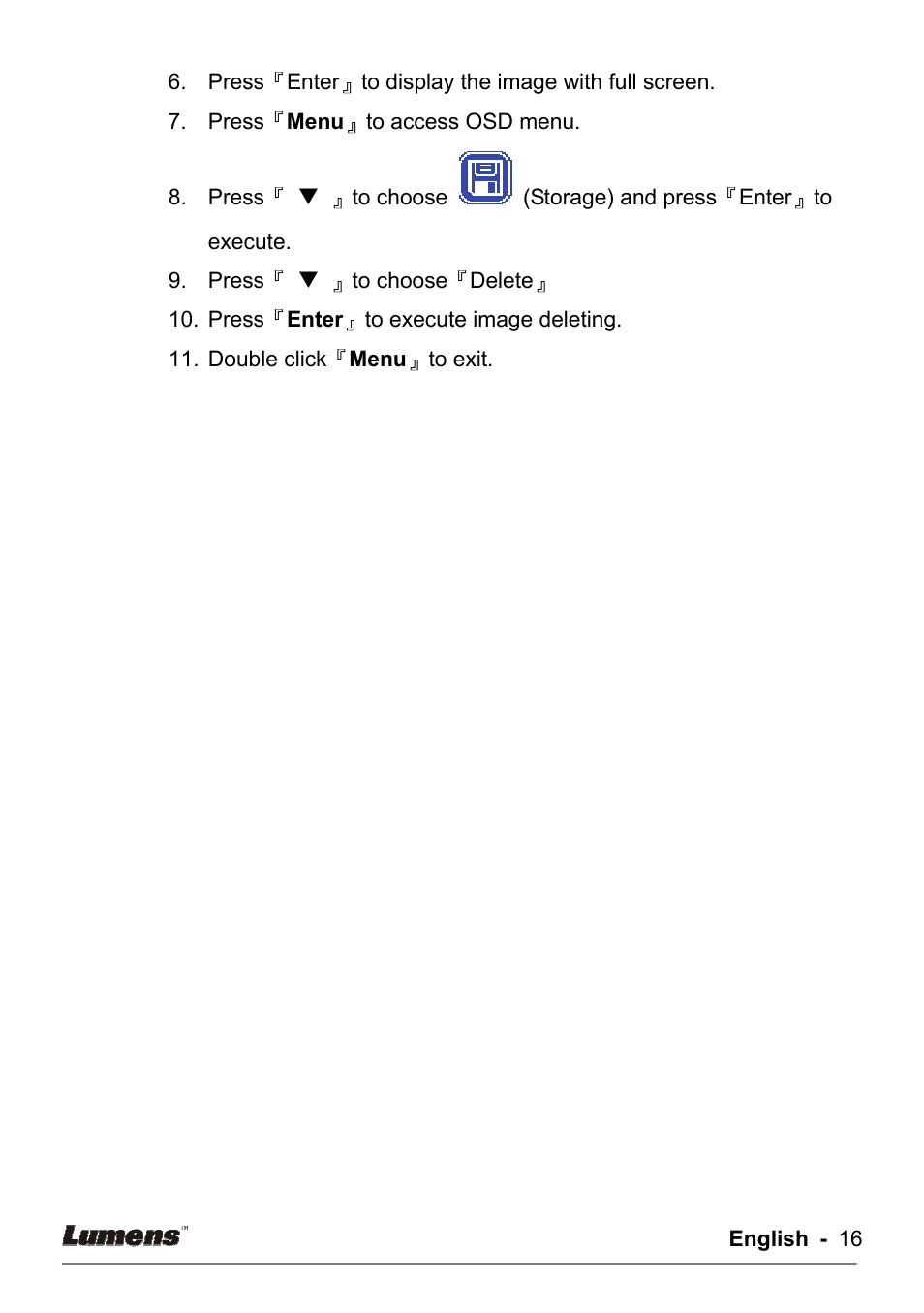 Lumens Technology DC133 User Manual | Page 16 / 20