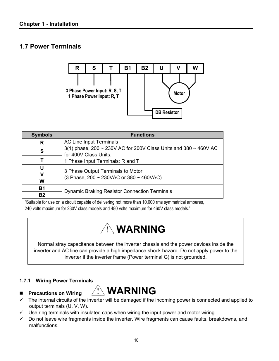 Warning | Cleveland Range inverter User Manual | Page 16 / 119