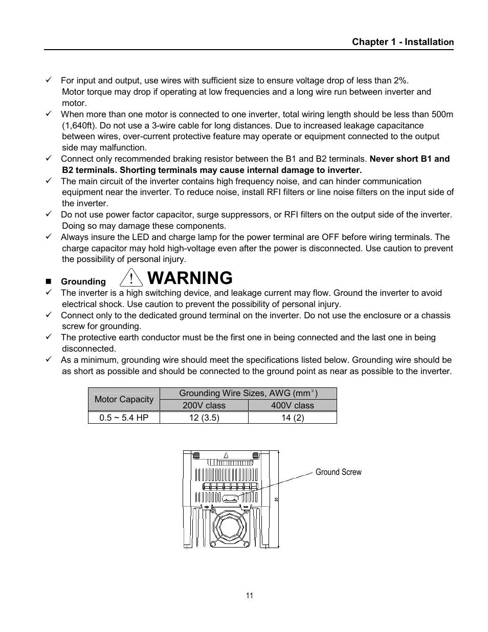 Warning | Cleveland Range inverter User Manual | Page 17 / 119