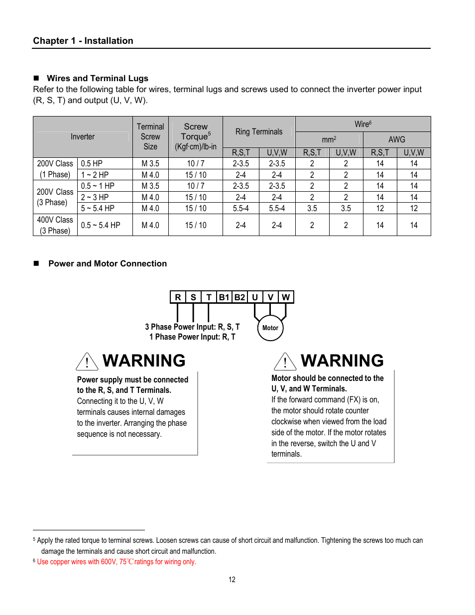 Warning | Cleveland Range inverter User Manual | Page 18 / 119