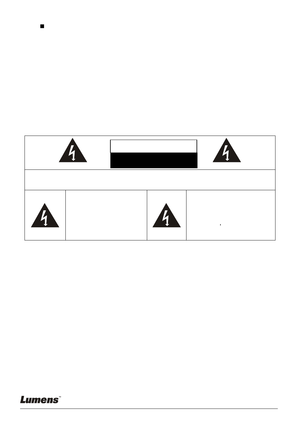 Safety precautions, Fcc warning | Lumens Technology DC153 User Manual | Page 6 / 20