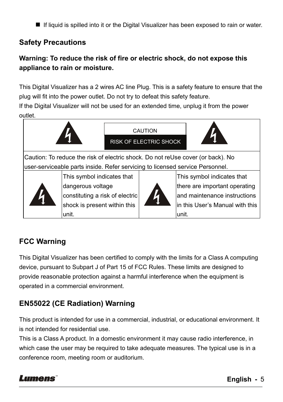 Lumens Technology DC155 User Manual | Page 6 / 20