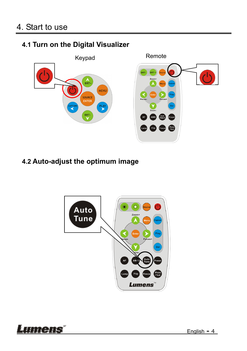 Start to use | Lumens Technology DC155 Quick Start User Manual | Page 5 / 7