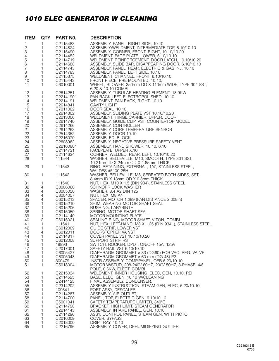 Pg 2, 1010 elec generator w cleaning | Cleveland Range Convotherm Combination Oven-Steamer Electric 6.20 User Manual | Page 32 / 98