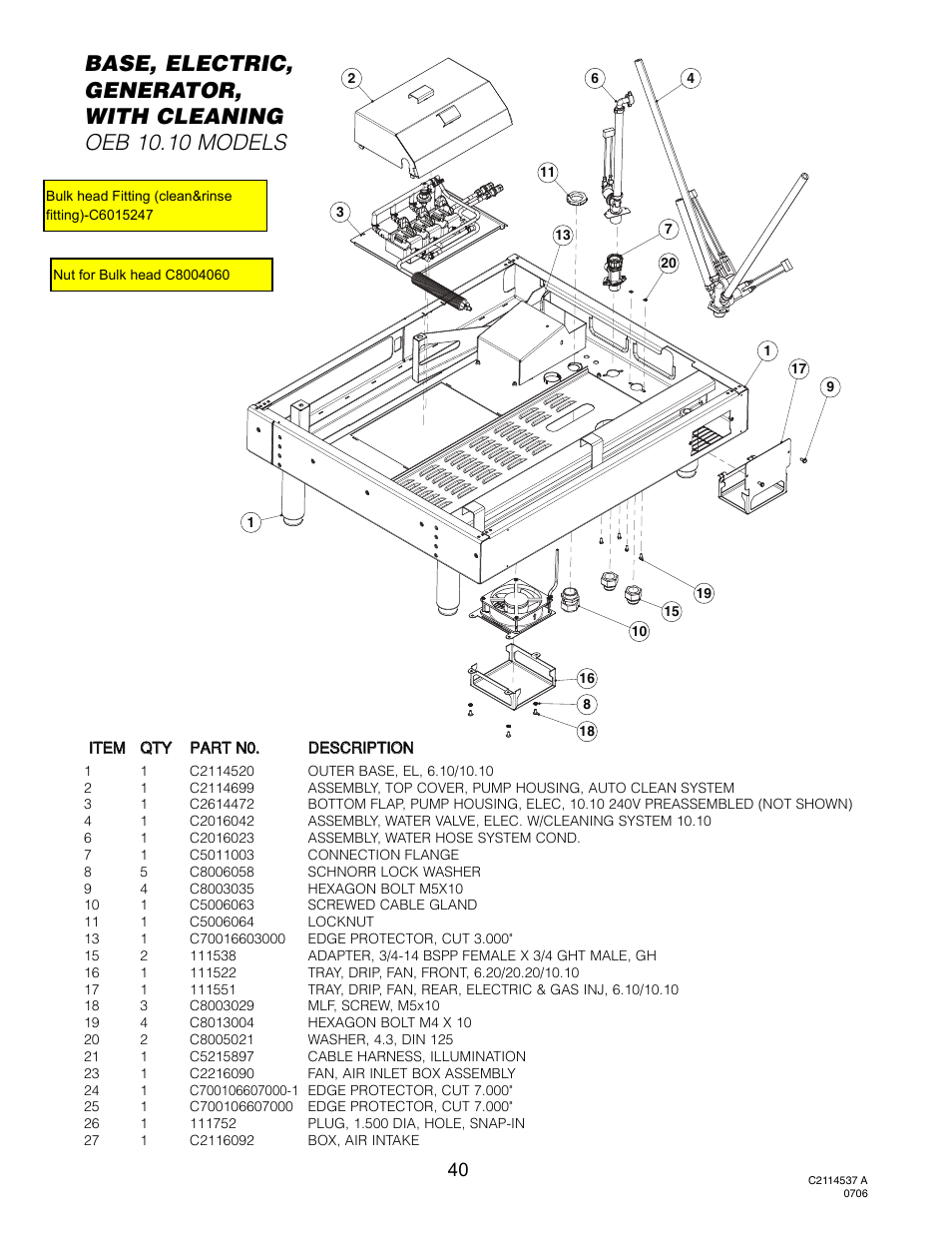 Base, electric generator with cleaning (oeb 10.10) | Cleveland Range Convotherm Combination Oven-Steamer Electric 6.20 User Manual | Page 43 / 98
