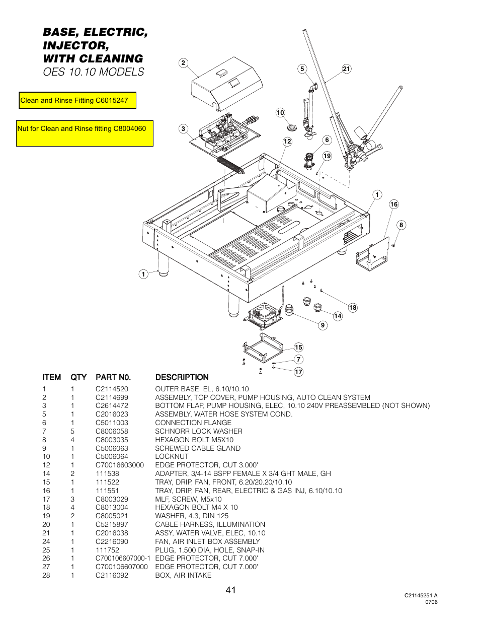 Base, electric injector with cleaning (oes 10.10) | Cleveland Range Convotherm Combination Oven-Steamer Electric 6.20 User Manual | Page 44 / 98