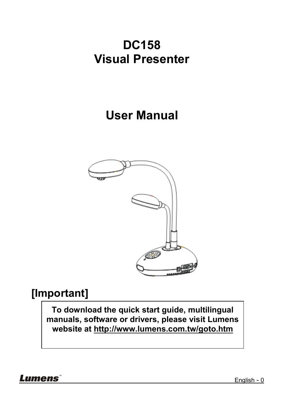 Lumens Technology DC158 User Manual | 31 pages