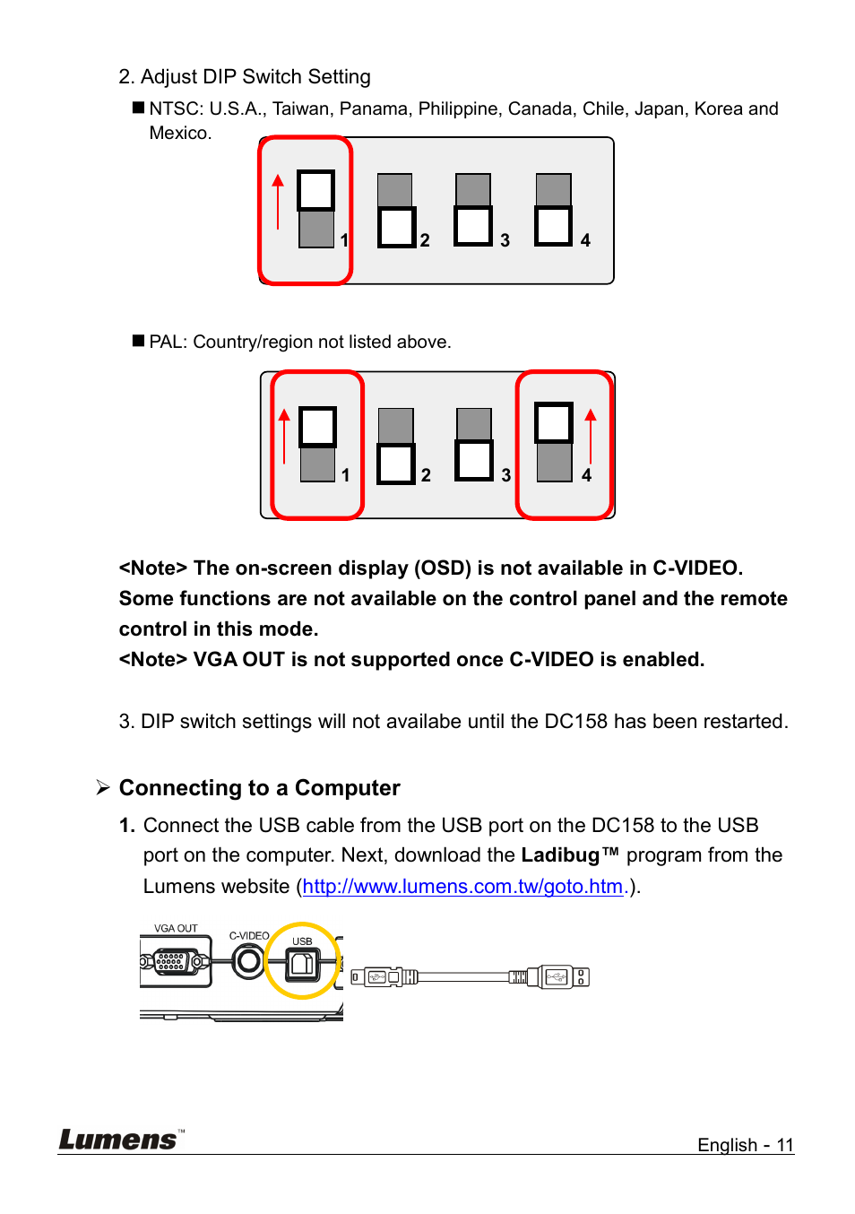 Lumens Technology DC158 User Manual | Page 12 / 31