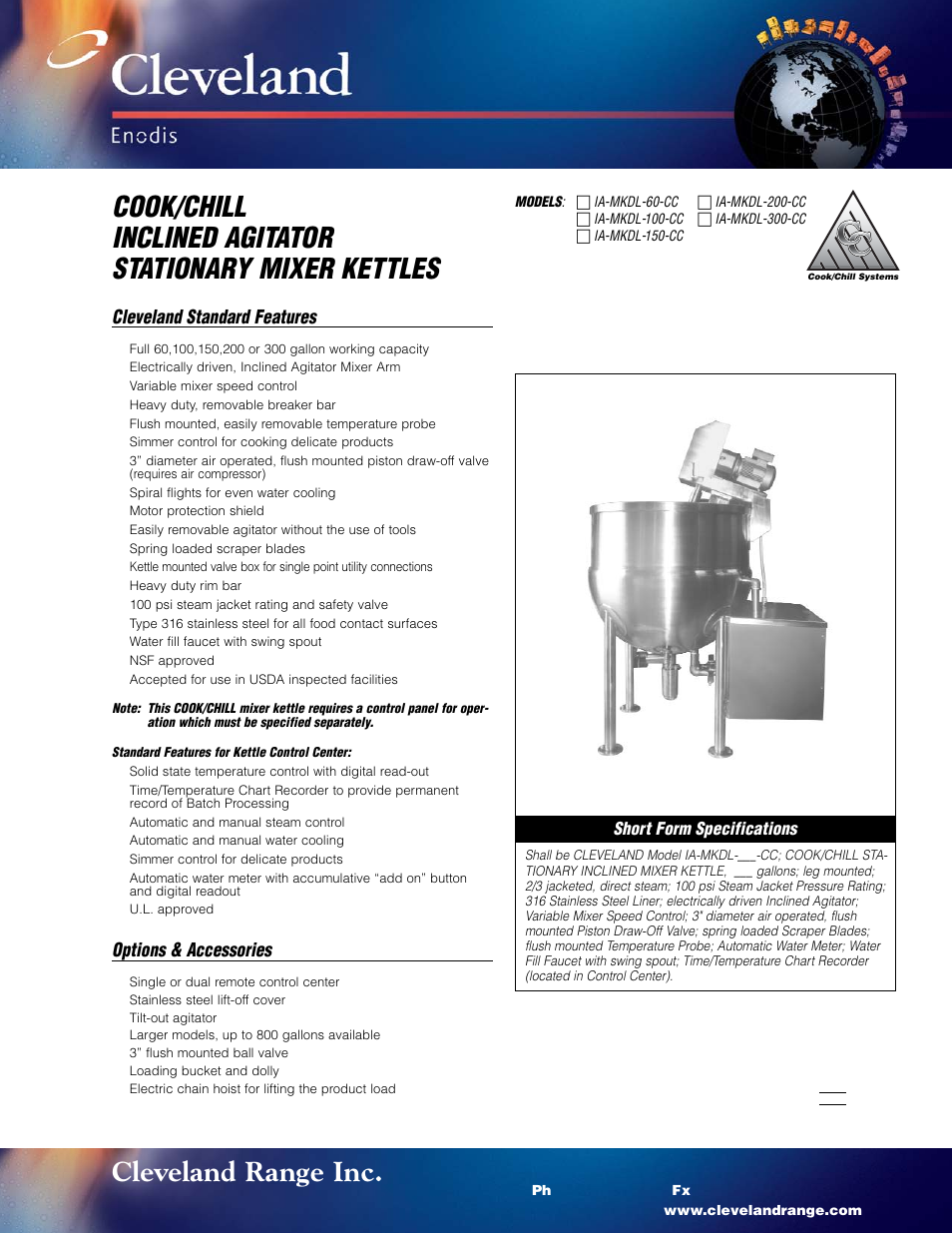 Cleveland Range IA-MKDL-60-CC User Manual | 37 pages