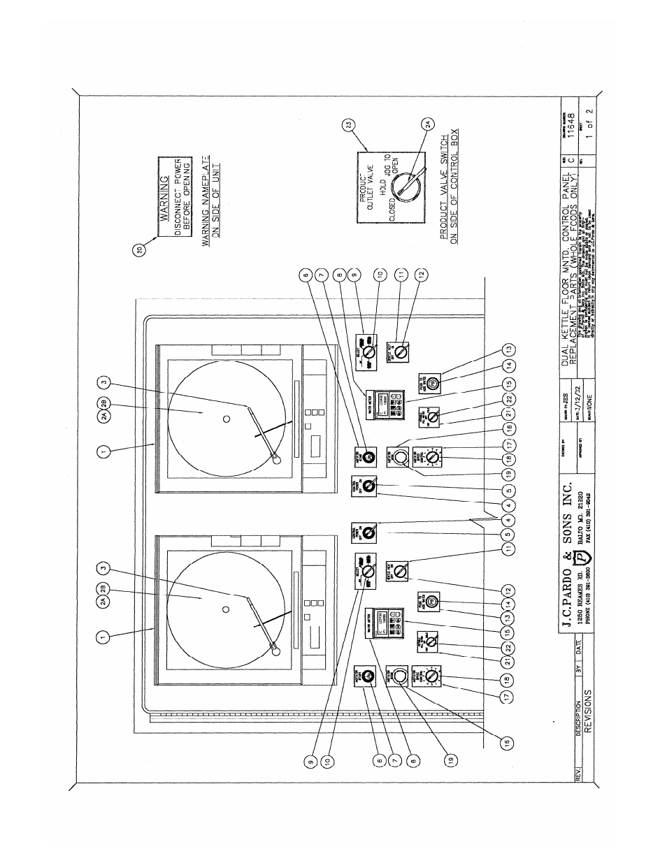 Parts, Control panel controls | Cleveland Range IA-MKDL-60-CC User Manual | Page 11 / 37