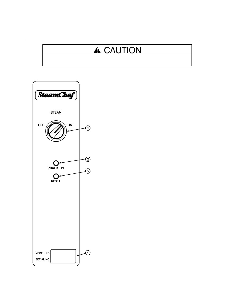 Chapter 4 control panels, A. on/off control panel, Figure 3-7 | Cleveland Range SteamChef 22CGT6 User Manual | Page 16 / 30