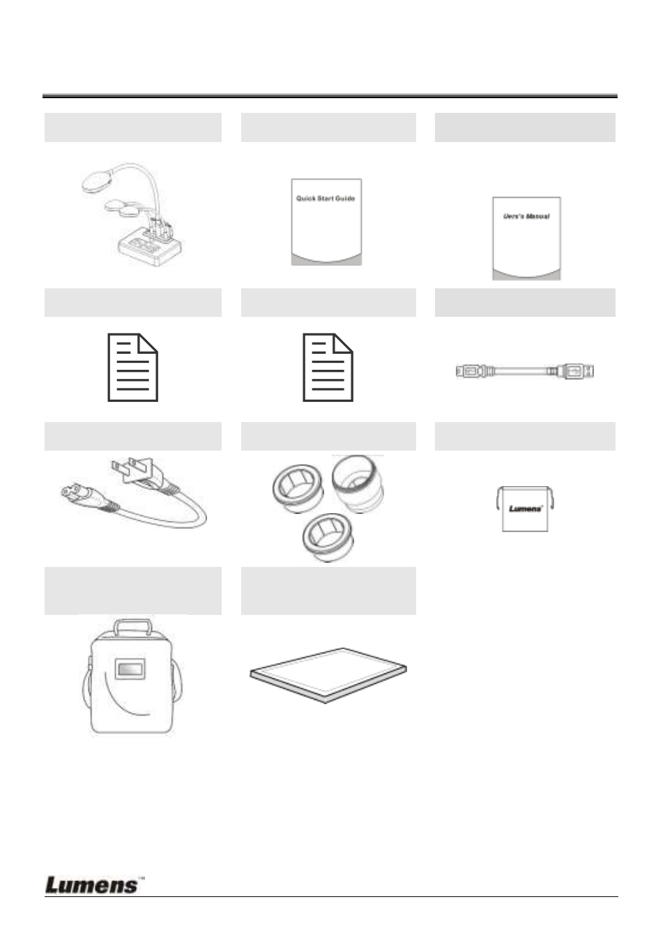 Chapter 2, Package content, Chapter 2 package content | Lumens Technology DC235 User Manual | Page 7 / 24