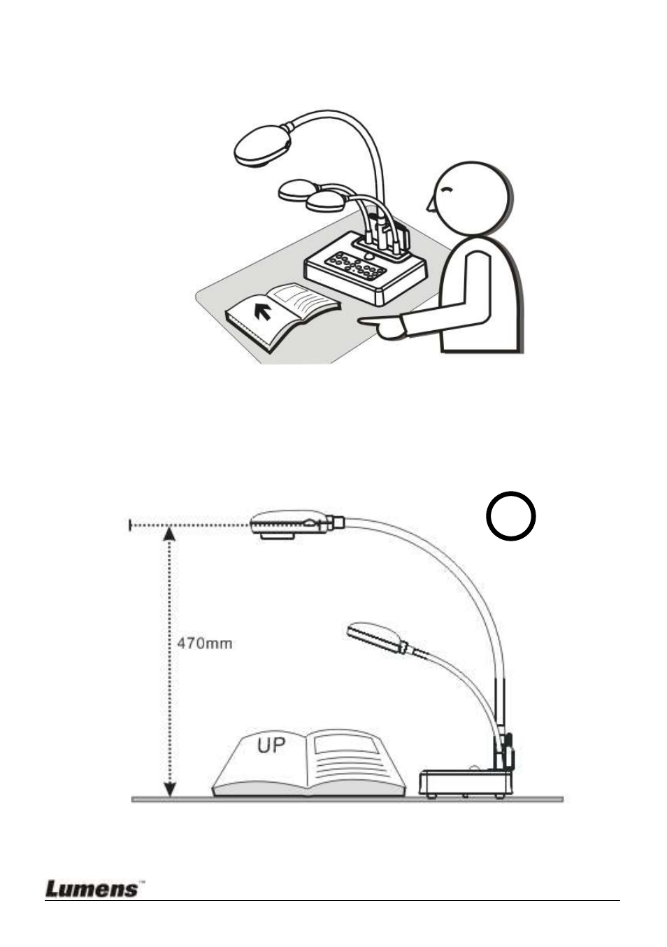 Relative position of the presenter and dc235, Recommend distance, 1 relative position of the presenter and dc235 | 2 recommend distance | Lumens Technology DC235 User Manual | Page 9 / 24
